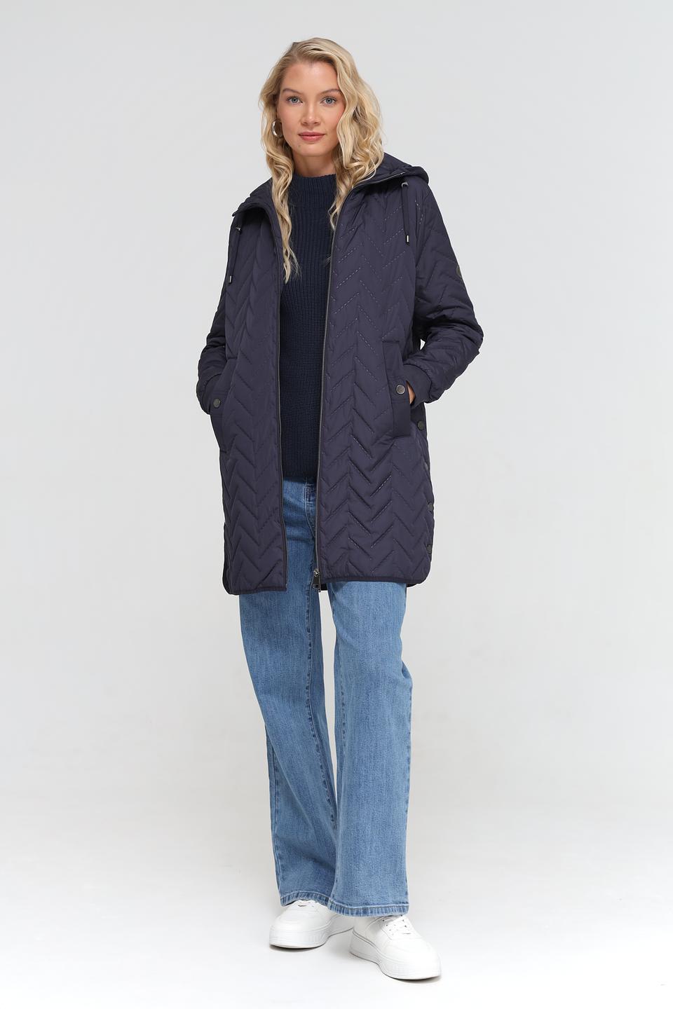 Пальто Lebek стеганое тёмно-синее