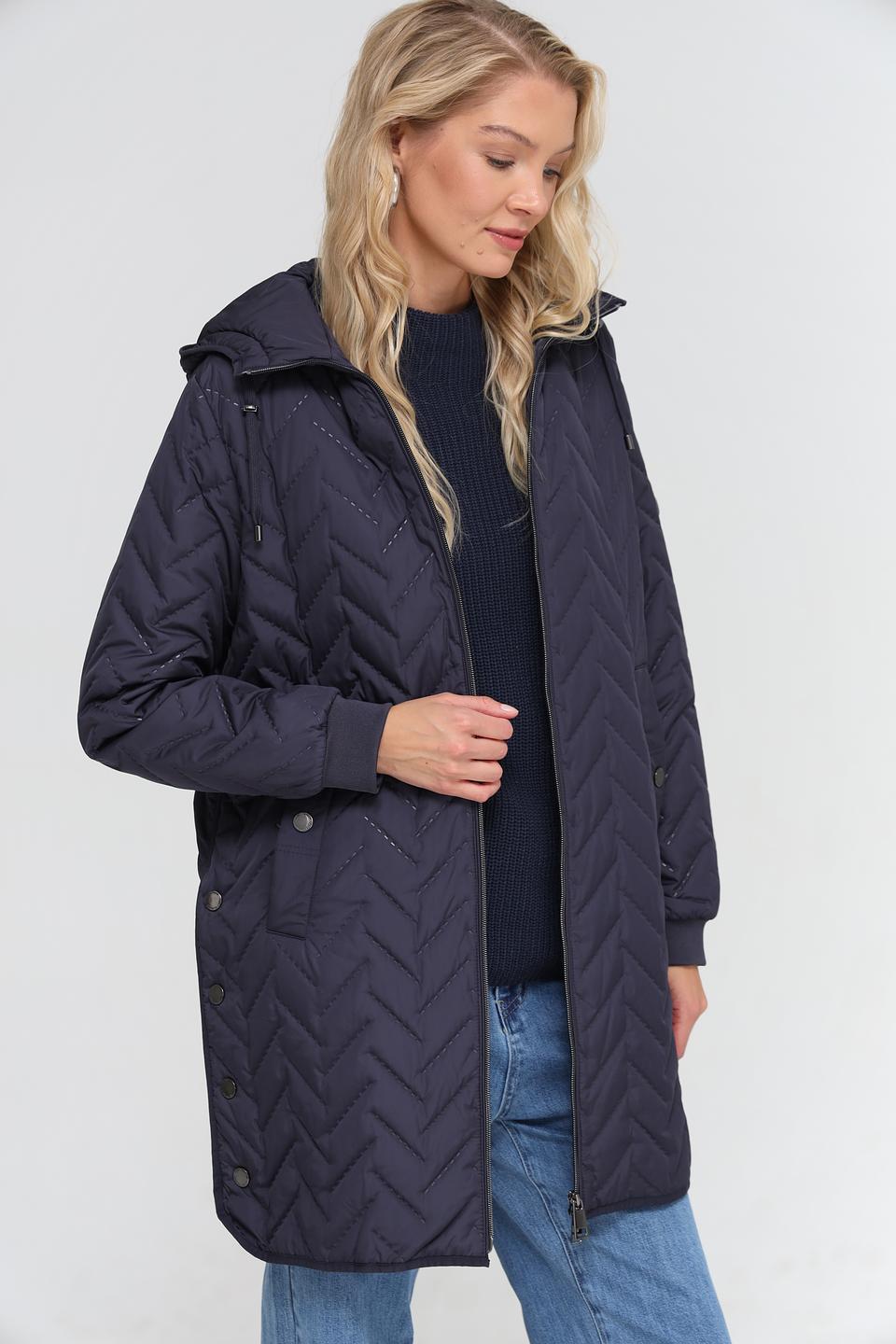 Пальто Lebek стеганое тёмно-синее