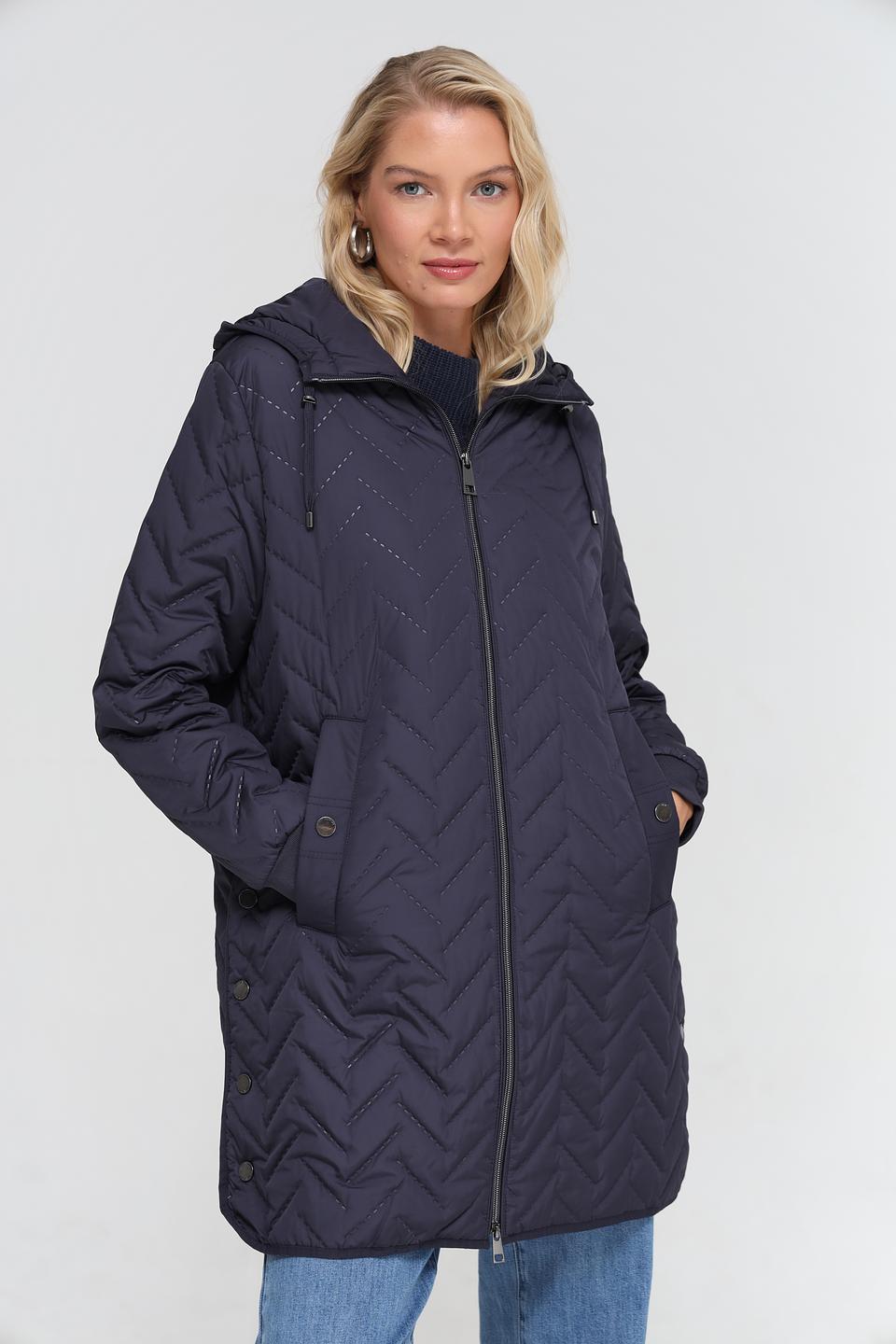 Пальто Lebek стеганое тёмно-синее