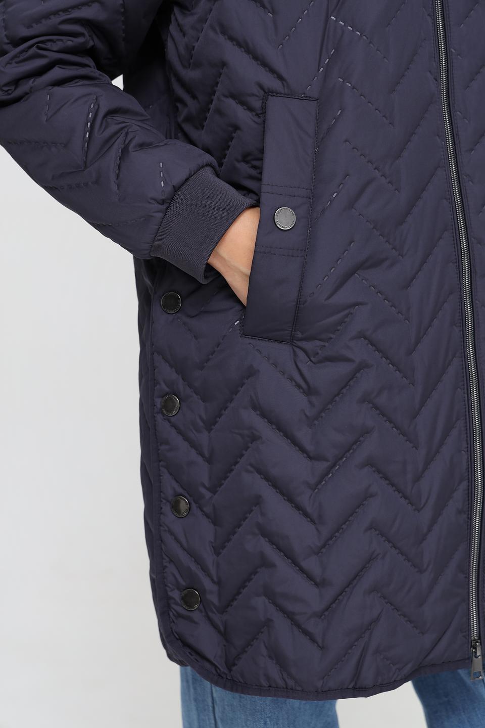 Пальто Lebek стеганое тёмно-синее