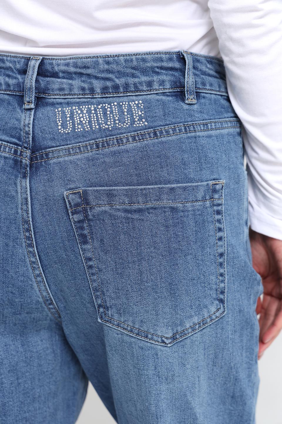 Джинсы UNQ mom fit голубые