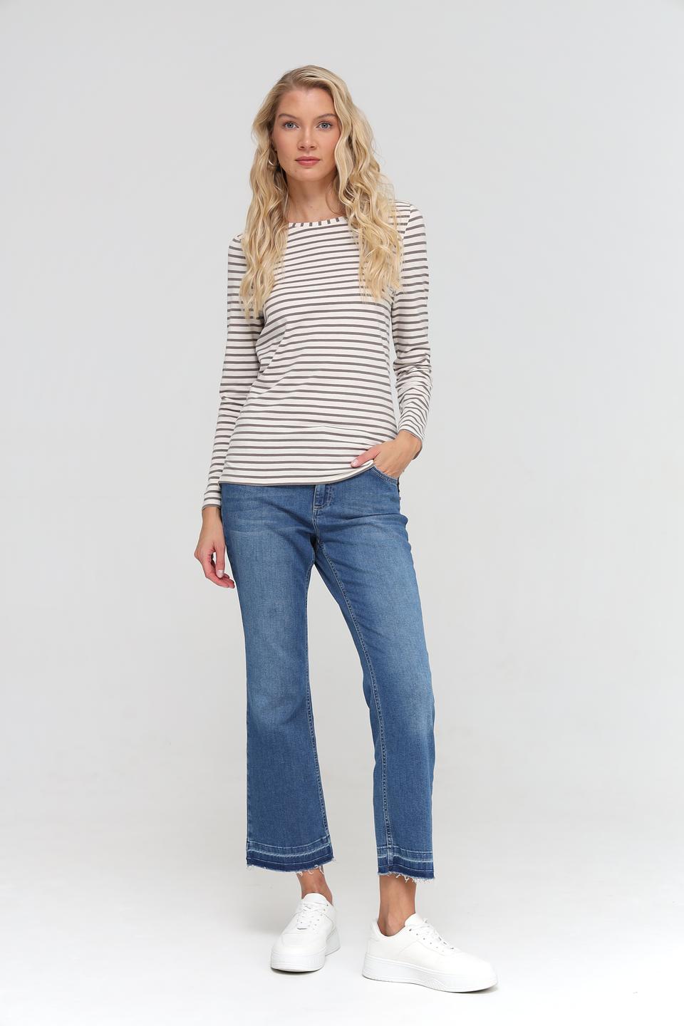 Футболка Oui в полоску серая