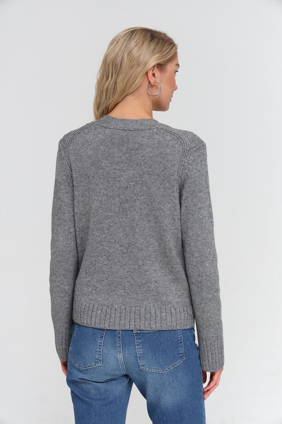 Жакет Oui вязаный серый