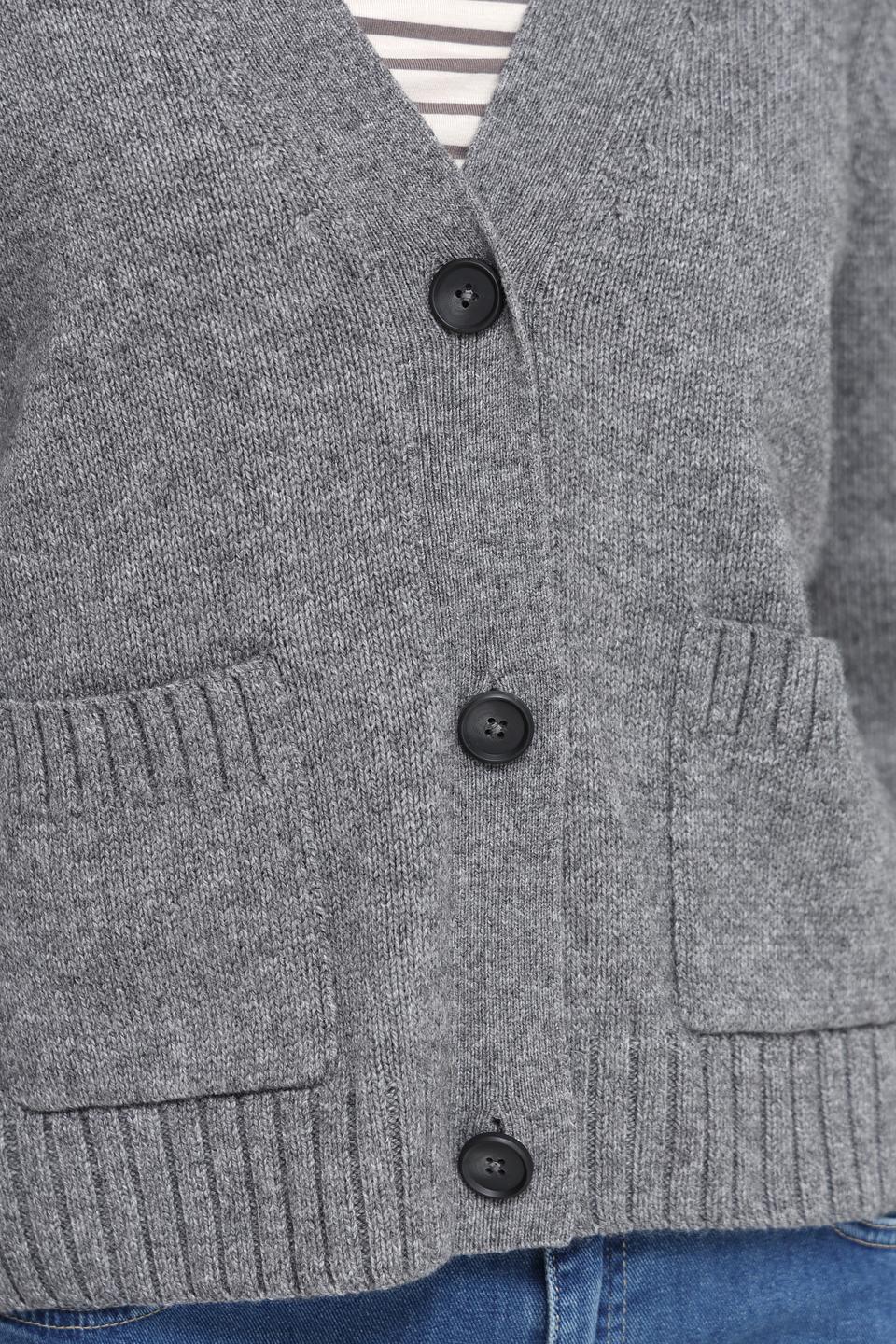 Жакет Oui вязаный серый
