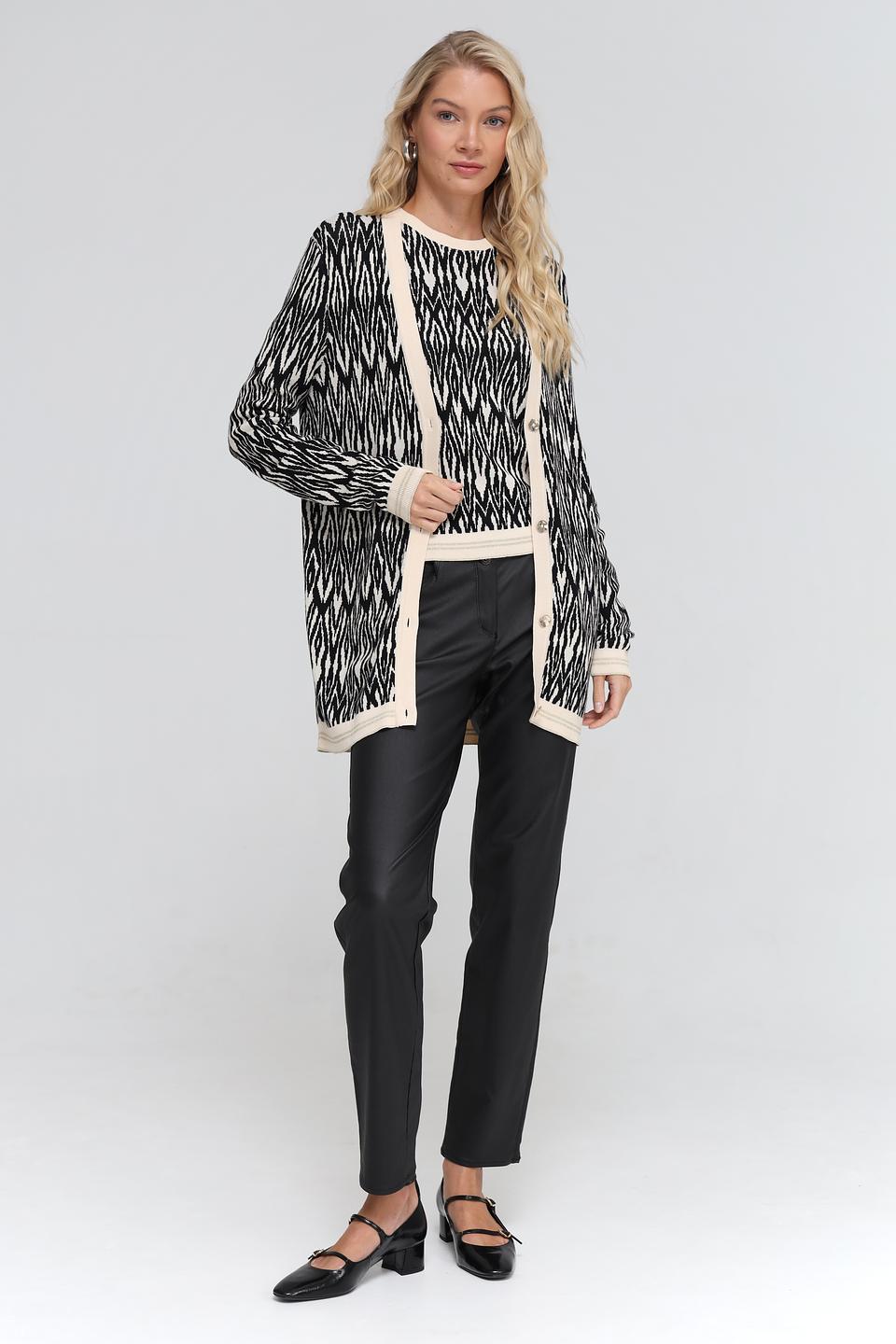 Жакет Gerry Weber вязаный чёрно-бежевый