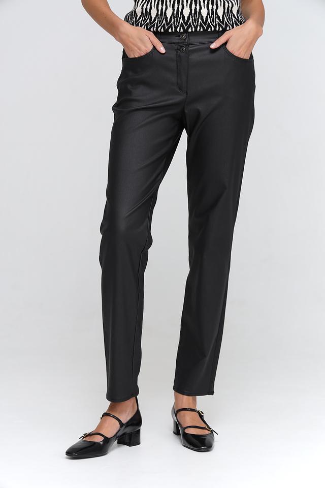 Брюки Bianca из экокожи чёрные