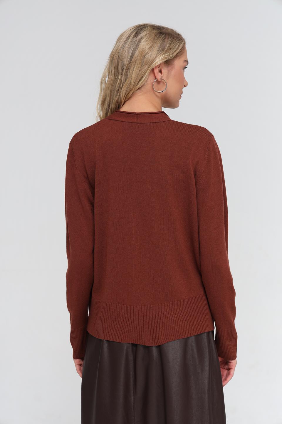 Жакет UNQ вязаный коричневый