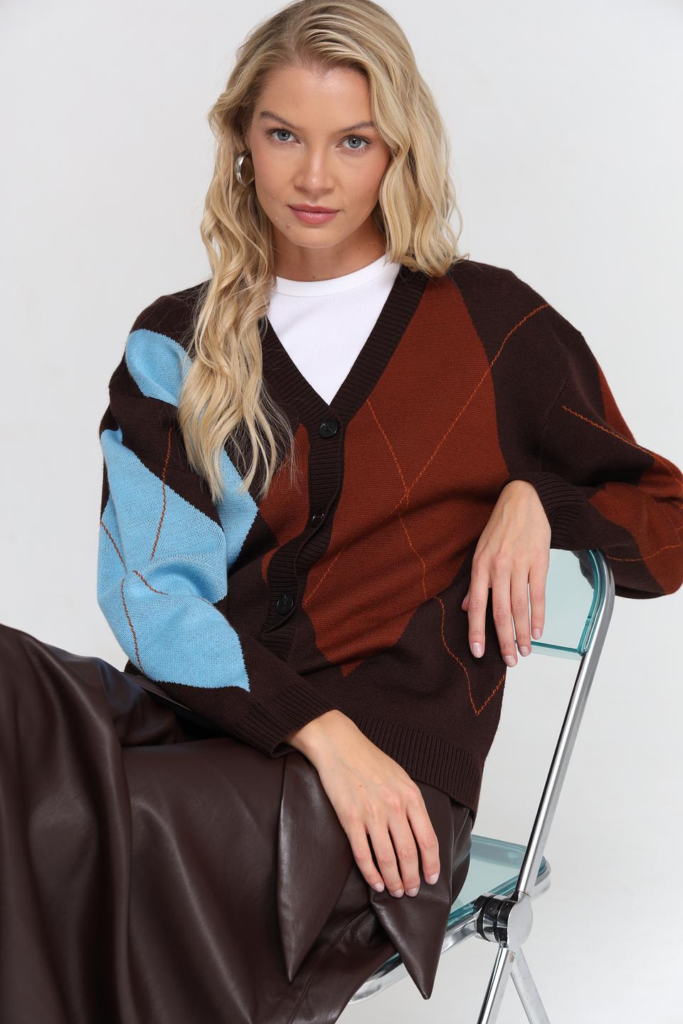 Жакет UNQ женский в ромбик