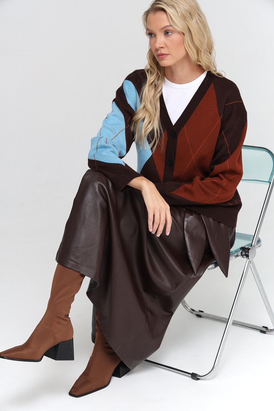 Жакет UNQ женский в ромбик