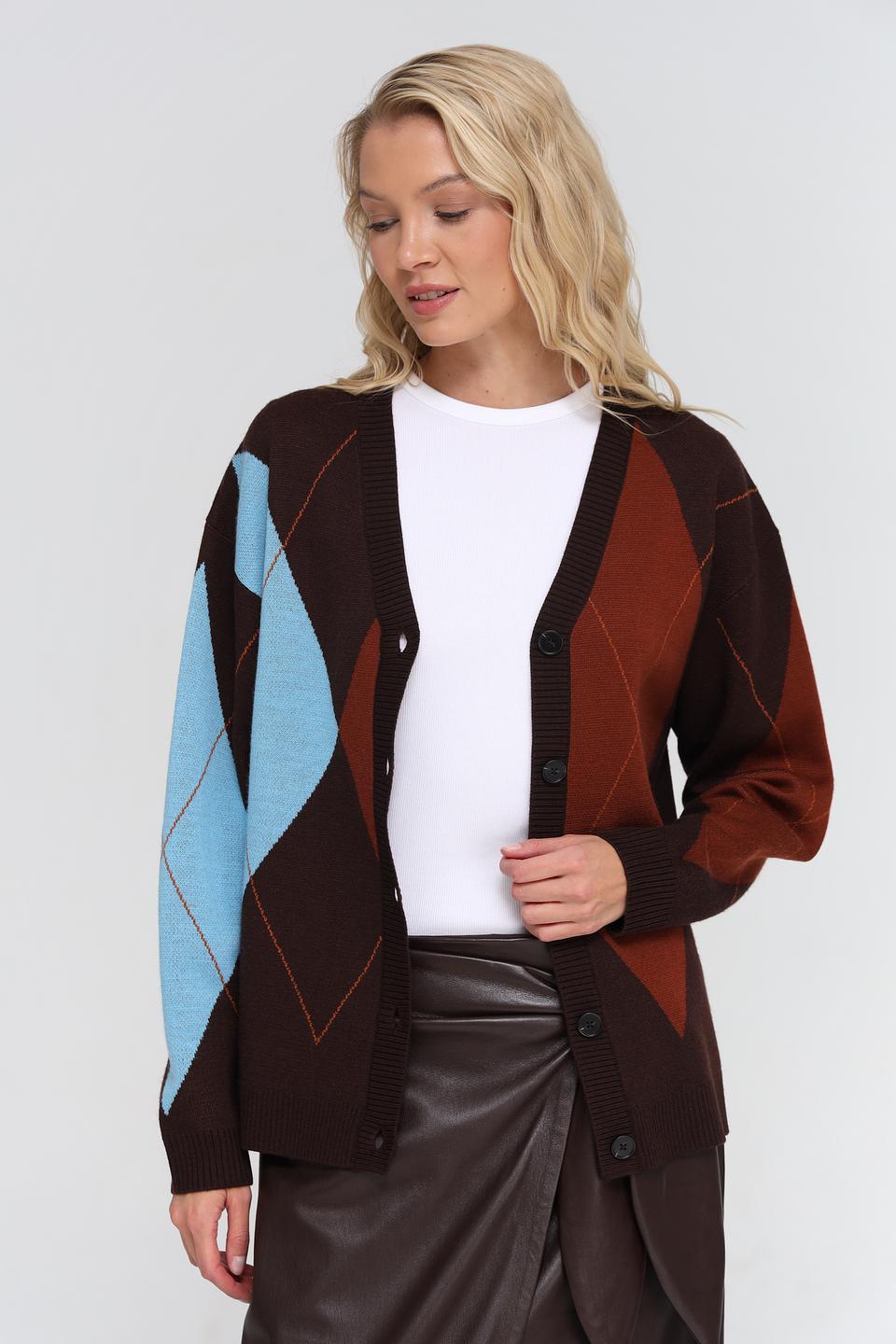Жакет UNQ женский в ромбик