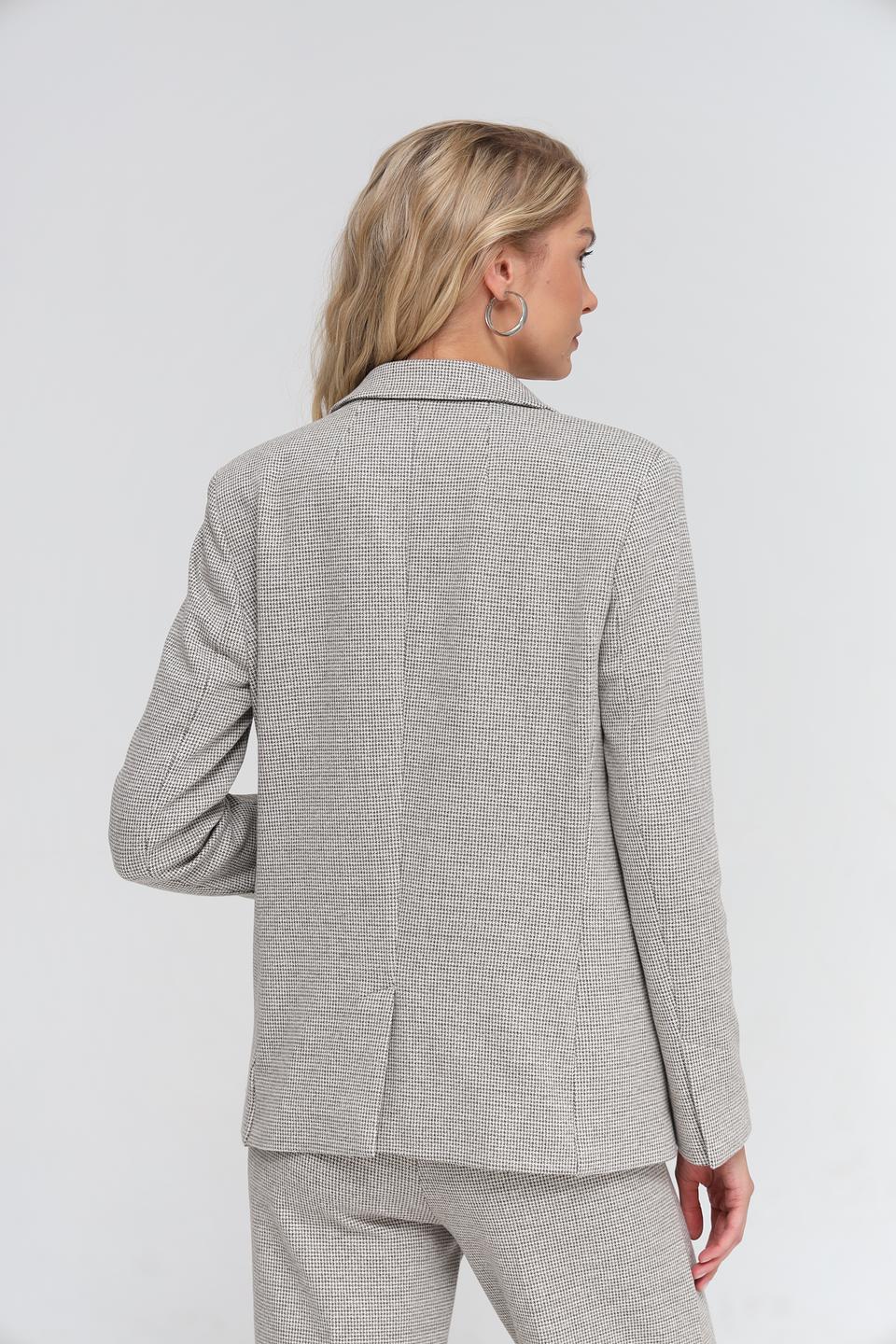 Жакет Oui в клетку серый