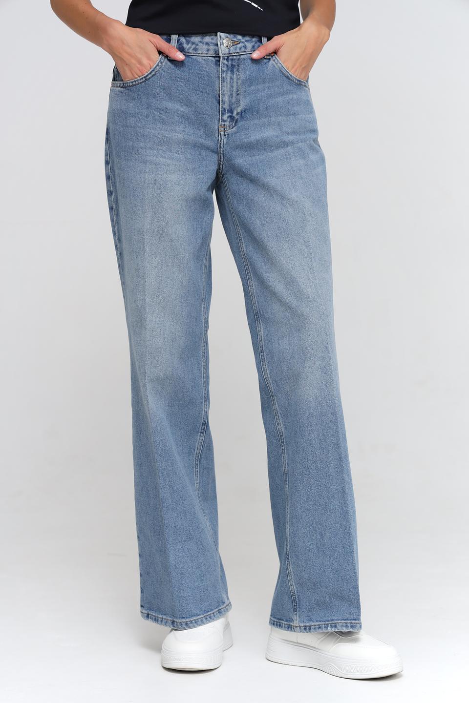 Джинсы широкого кроя Oui голубые