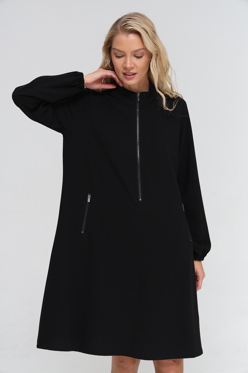 Платье UNQ чёрное с молнией