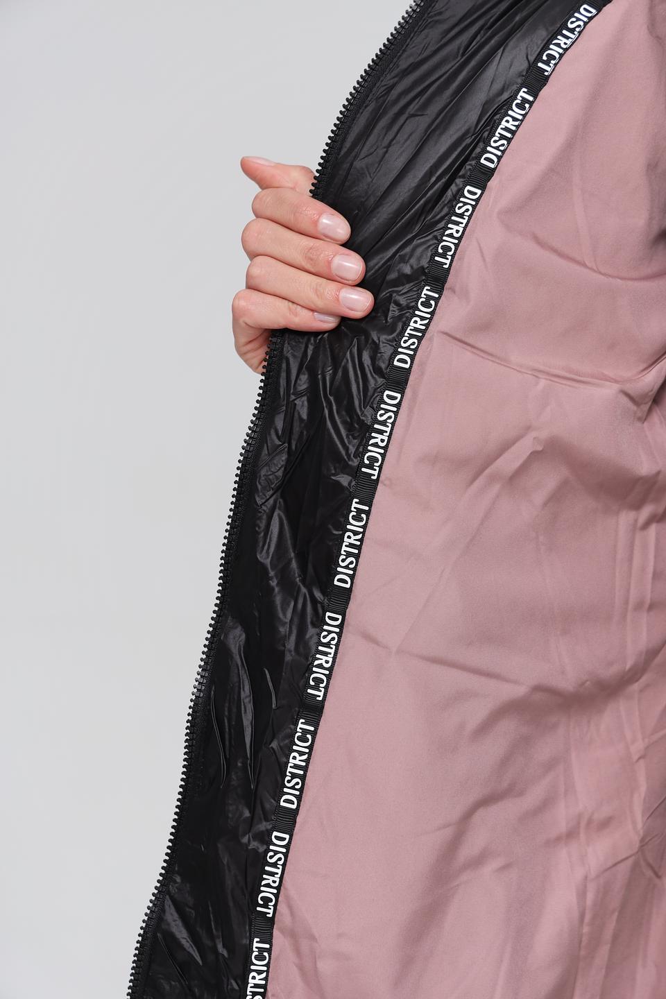 Пальто District стеганое пудровое