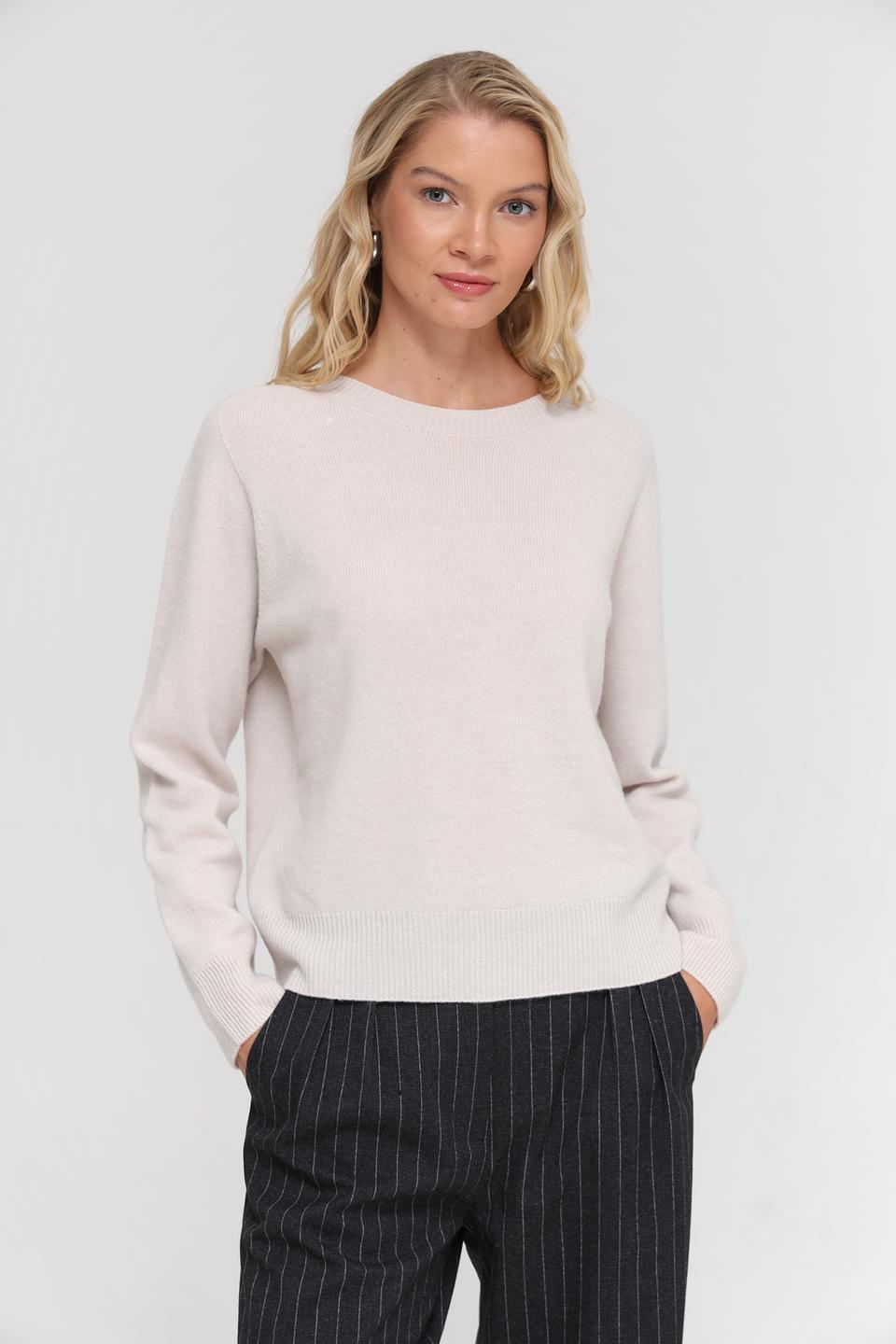 Пуловер Oui бежевый