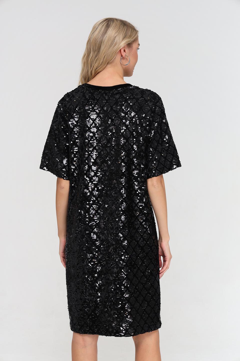 Платье UNQ с пайетками чёрное