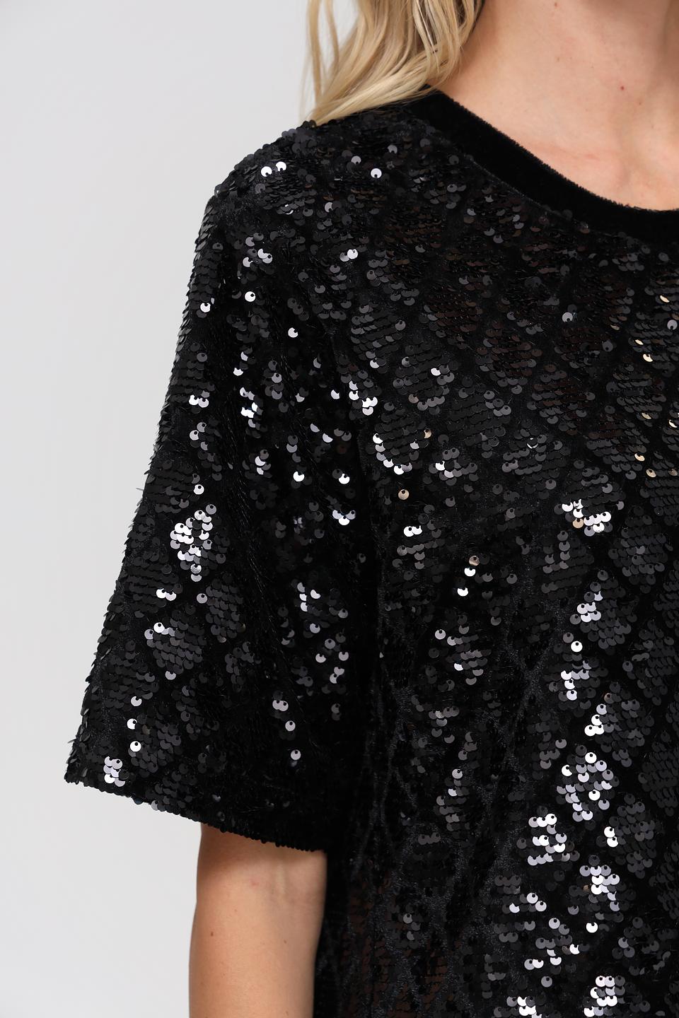 Платье UNQ с пайетками чёрное