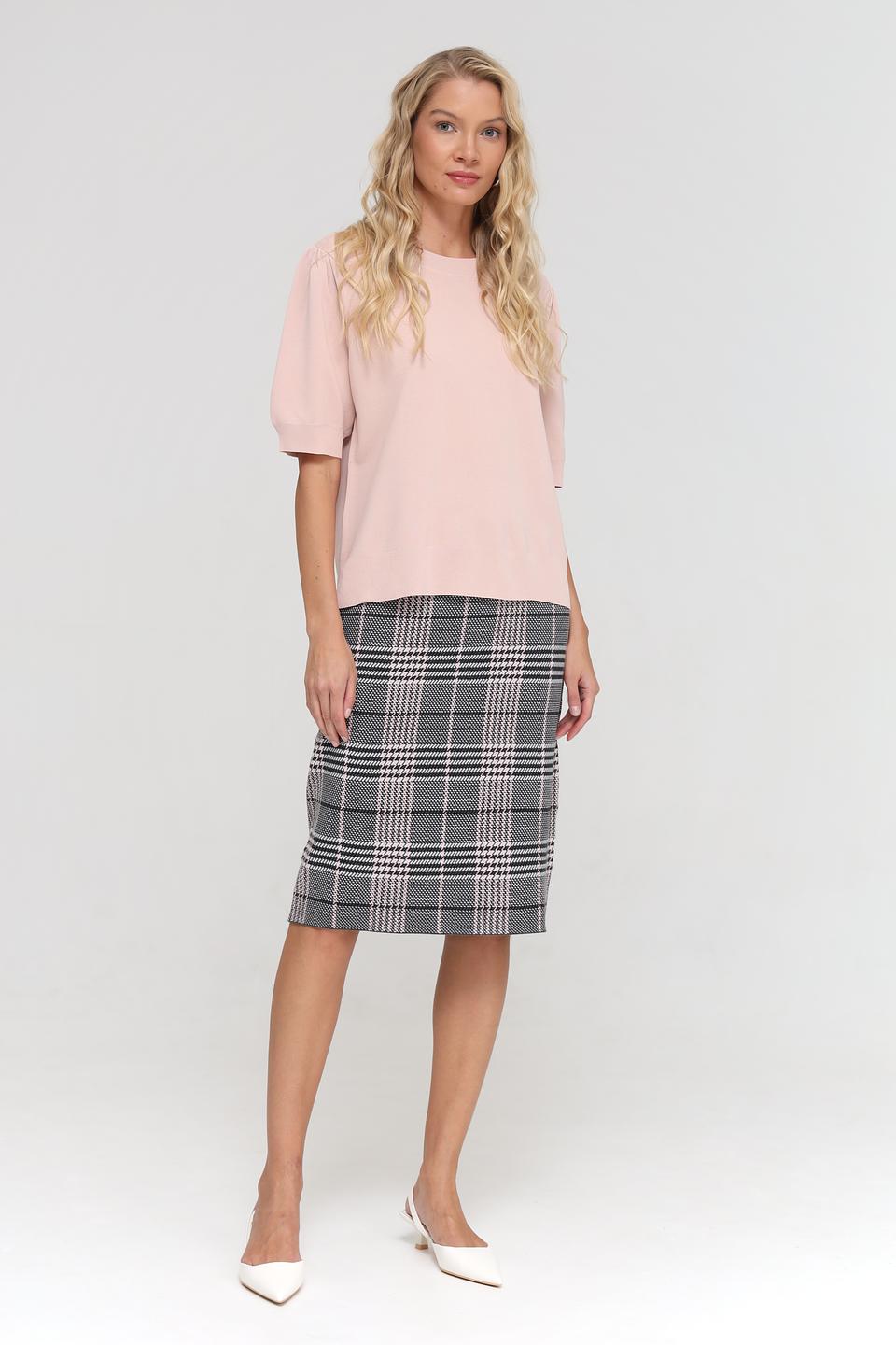 Пуловер UNQ женский розовый с рукавом 3/4