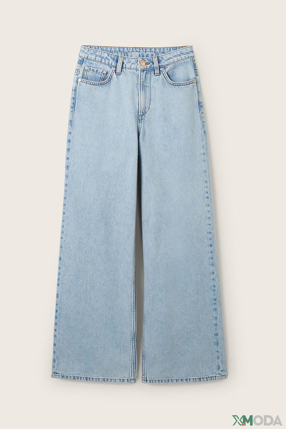 Джинсы Tom Tailor дев. широкие голубые