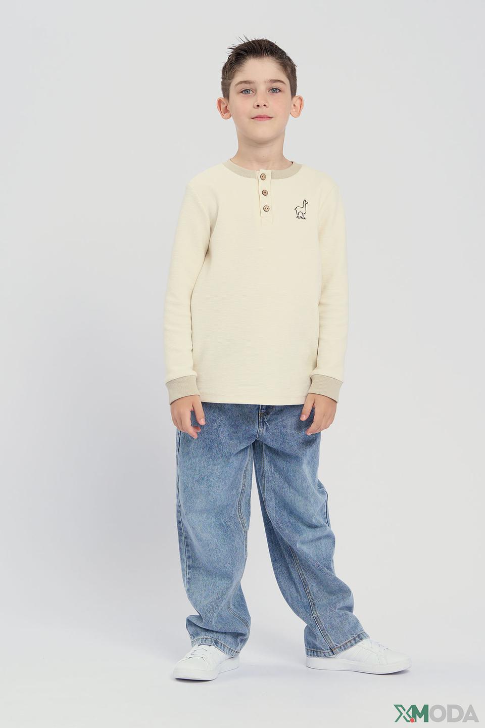 Джемпер Choupette для мальчика молочного цвета с вышивкой