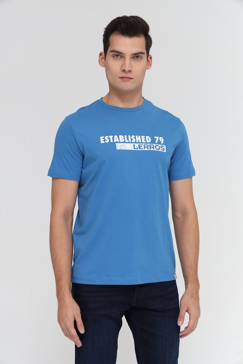Футболка Lerros men синяя с принтом