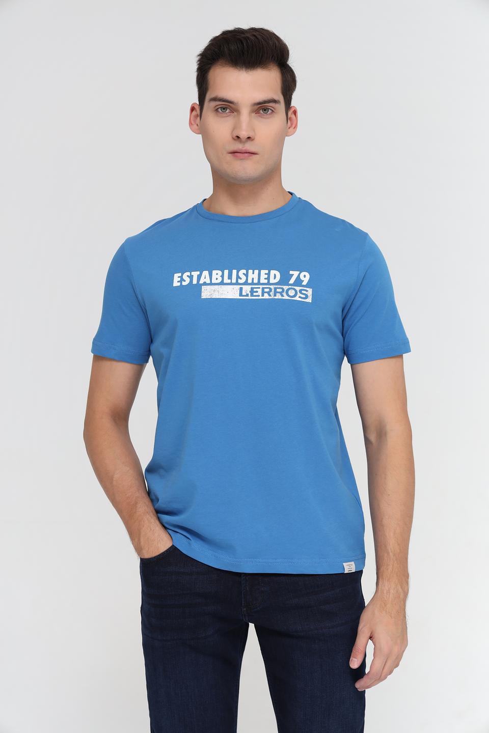Футболка Lerros men синяя с принтом