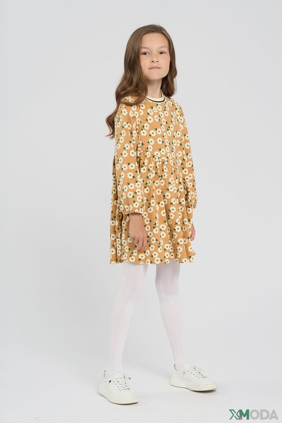 Платье детское Choupette горчичного цвета в цветочек
