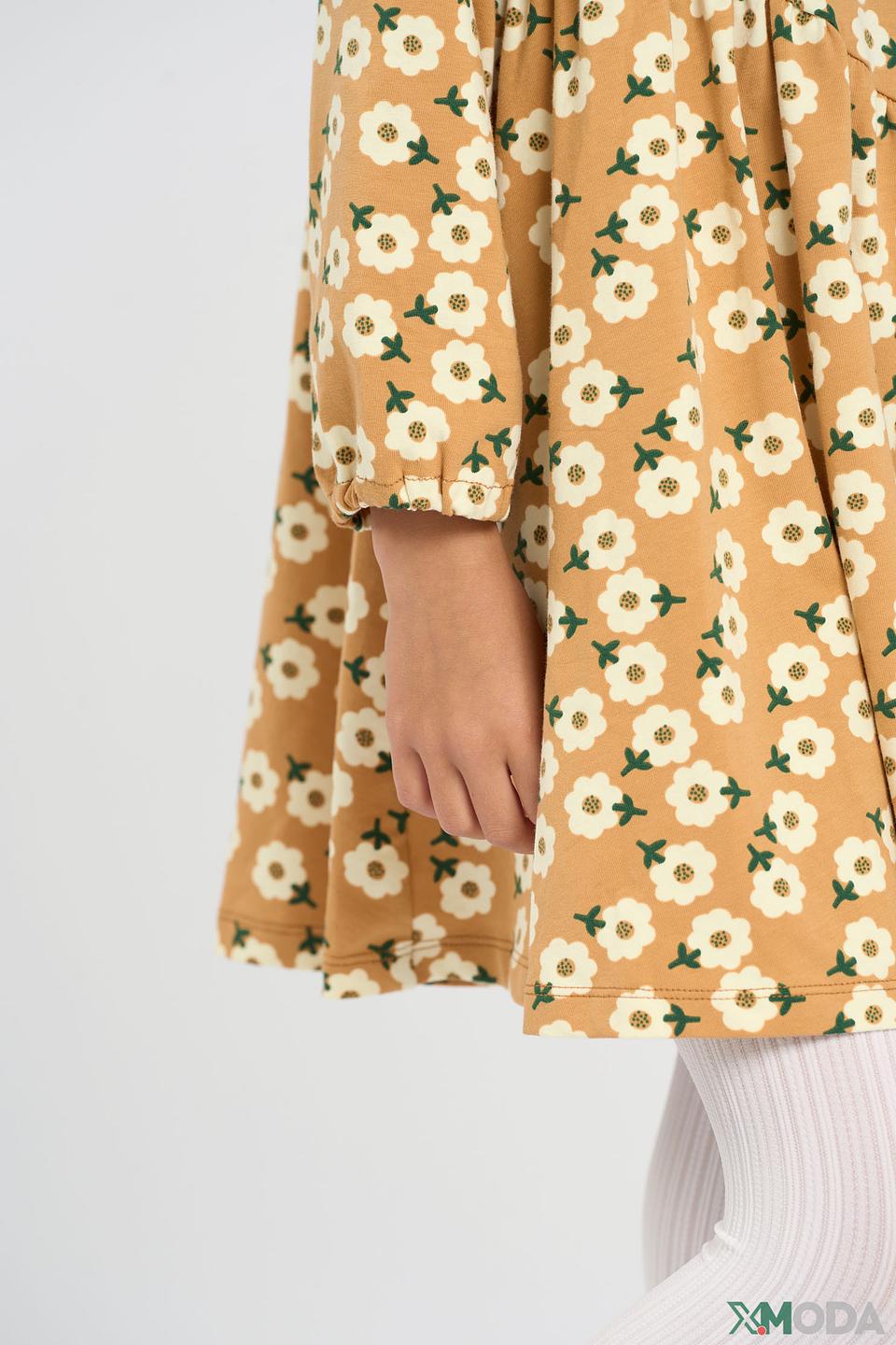 Платье детское Choupette горчичного цвета в цветочек