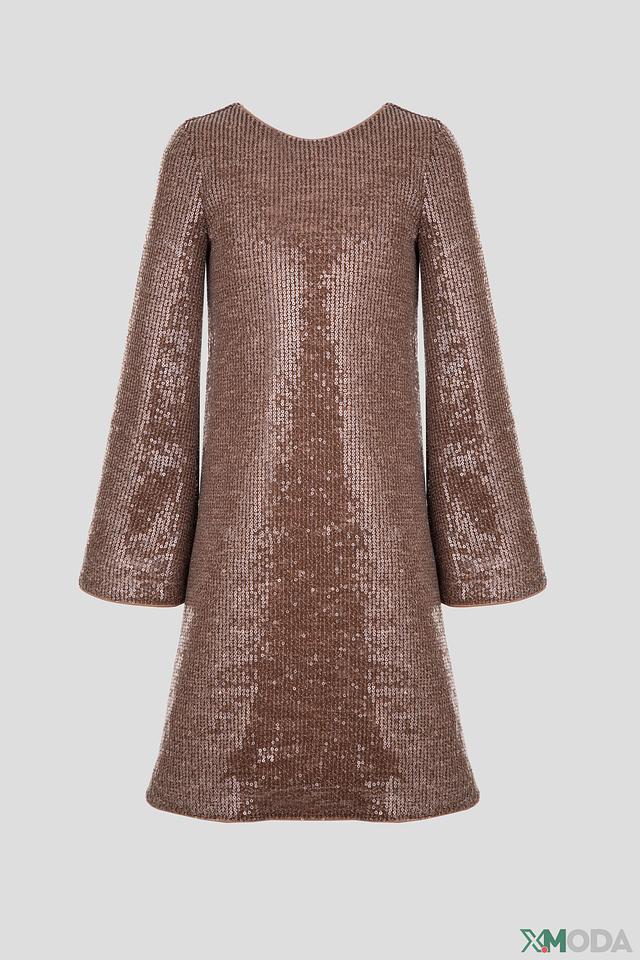 Платье Choupette пайетки песочное