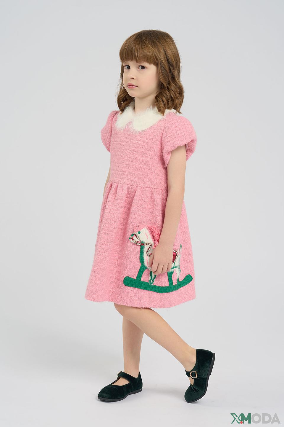 Платье Choupette дев. с лошадкой розовое