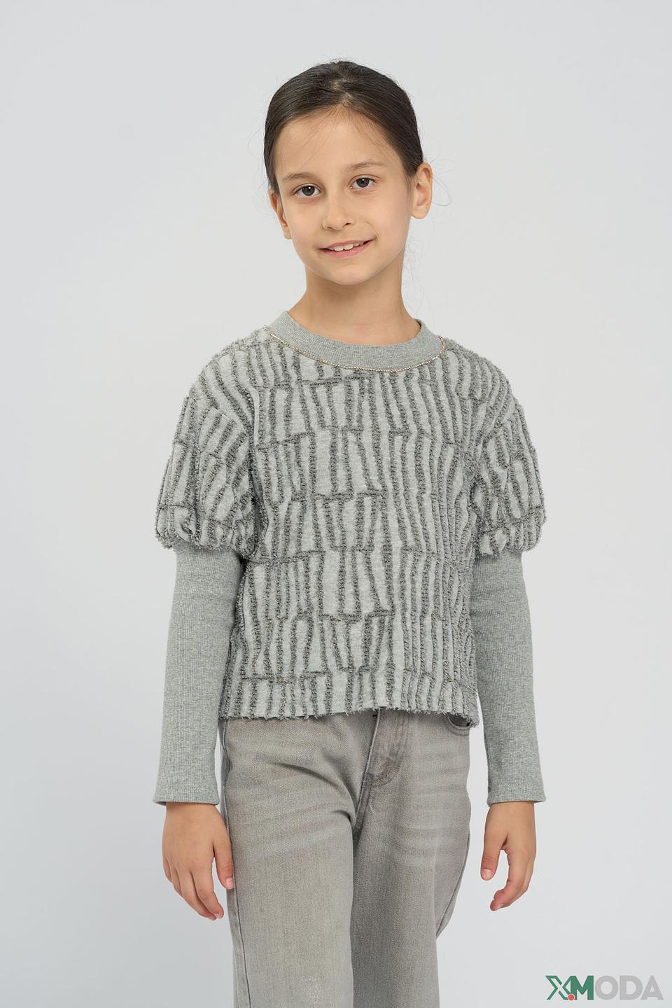 Джемпер Choupette дев. с узором серый
