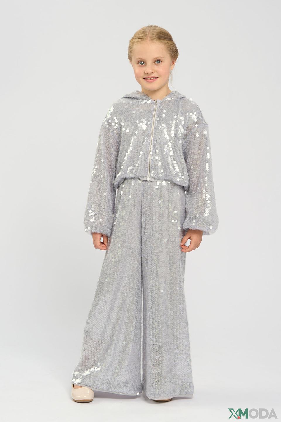 Брюки Choupette дев. пайетки серебро