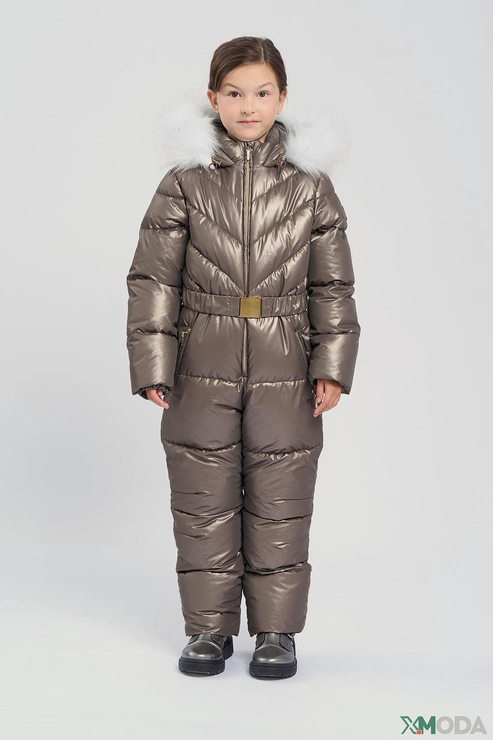 Комбинезон Choupette, Золотистый, с меховой отделкой