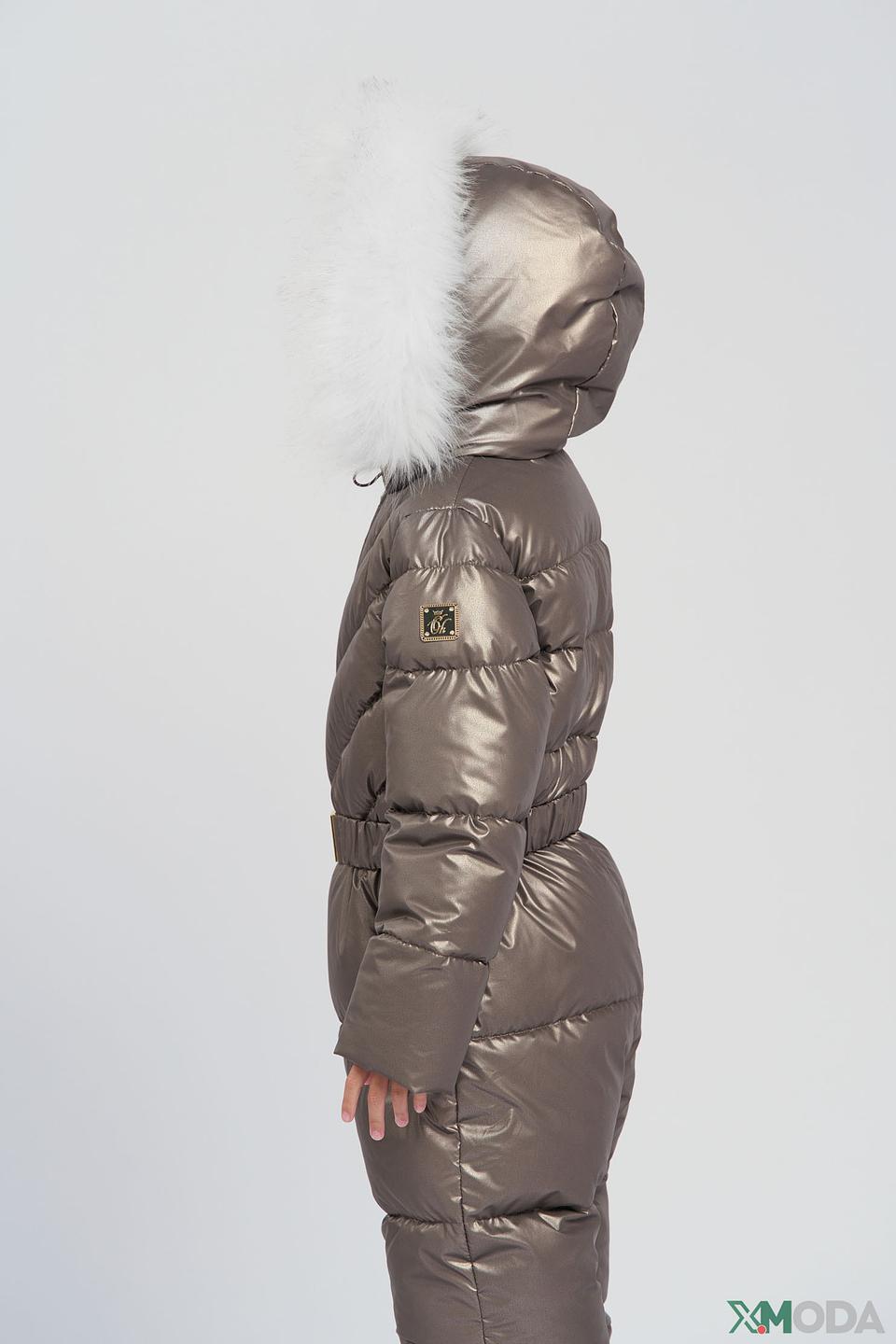 Комбинезон Choupette, Золотистый, с меховой отделкой