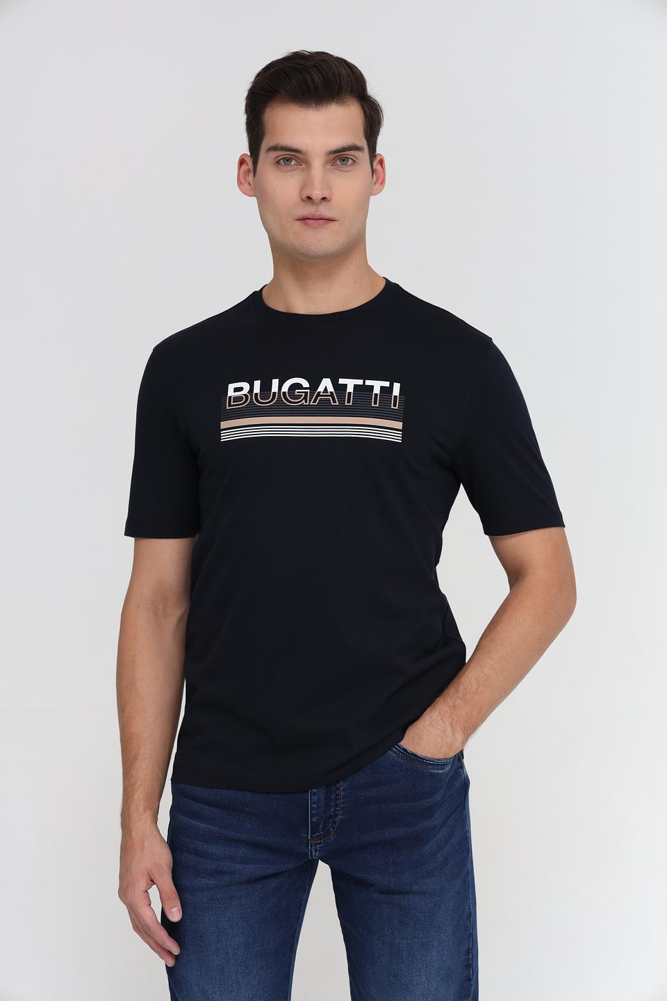 Футболка Bugatti с логотипом чёрная