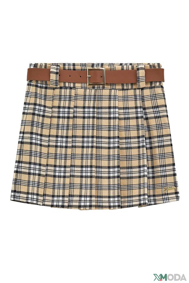 Юбка Guess в клетку с поясом