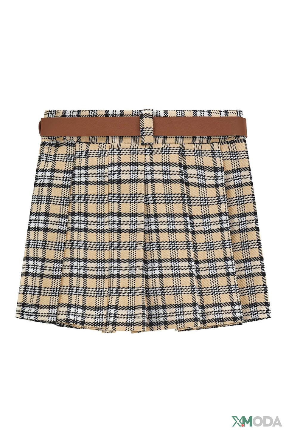 Юбка Guess в клетку с поясом