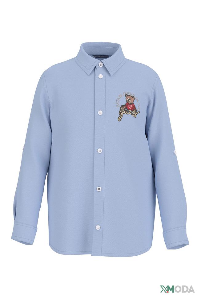 Рубашка Guess медвежонок светло-голубая