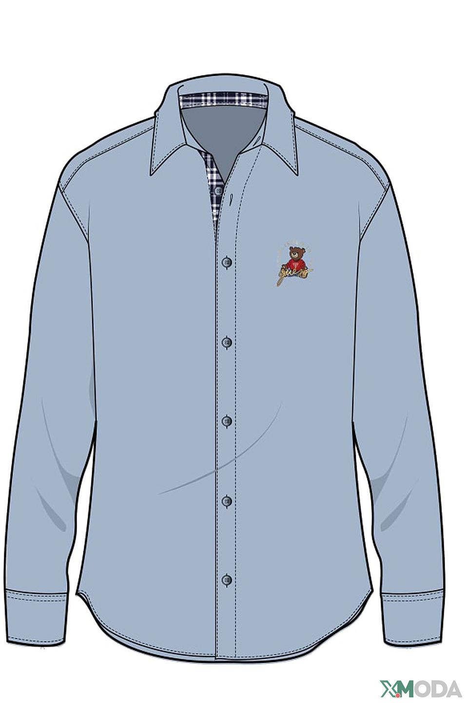 Рубашка Guess медвежонок светло-голубая