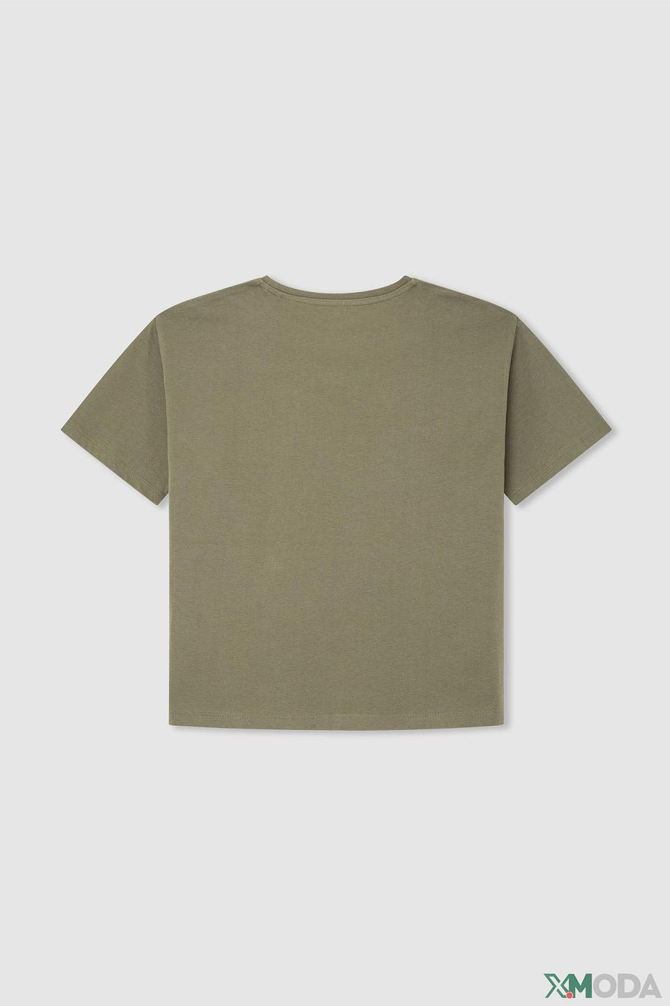 Футболка Pepe Jeans London хаки с принтом