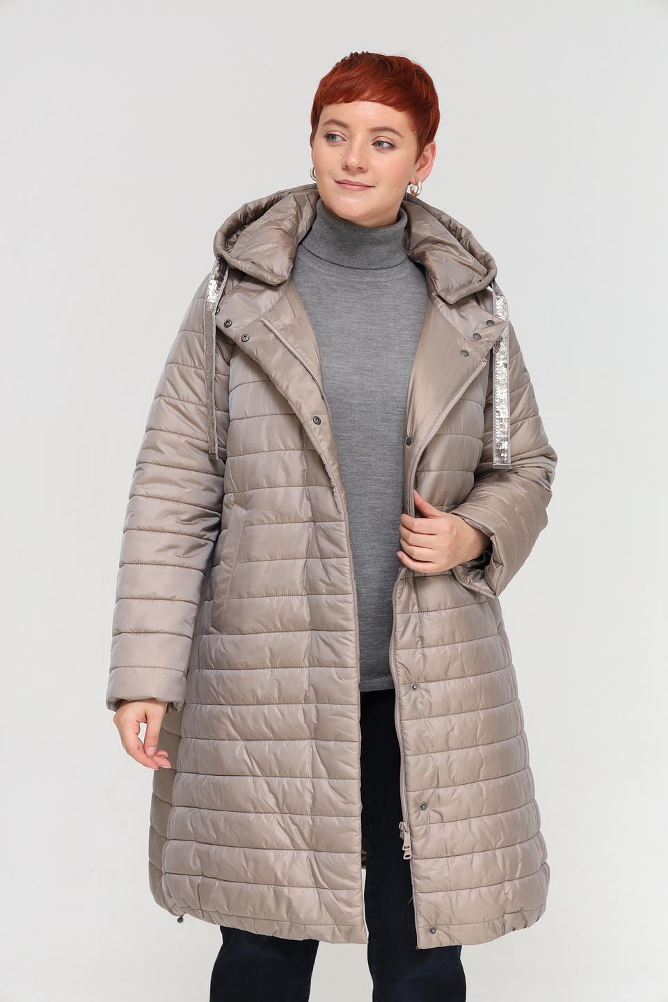 Пальто Baronia стеганое бежевое