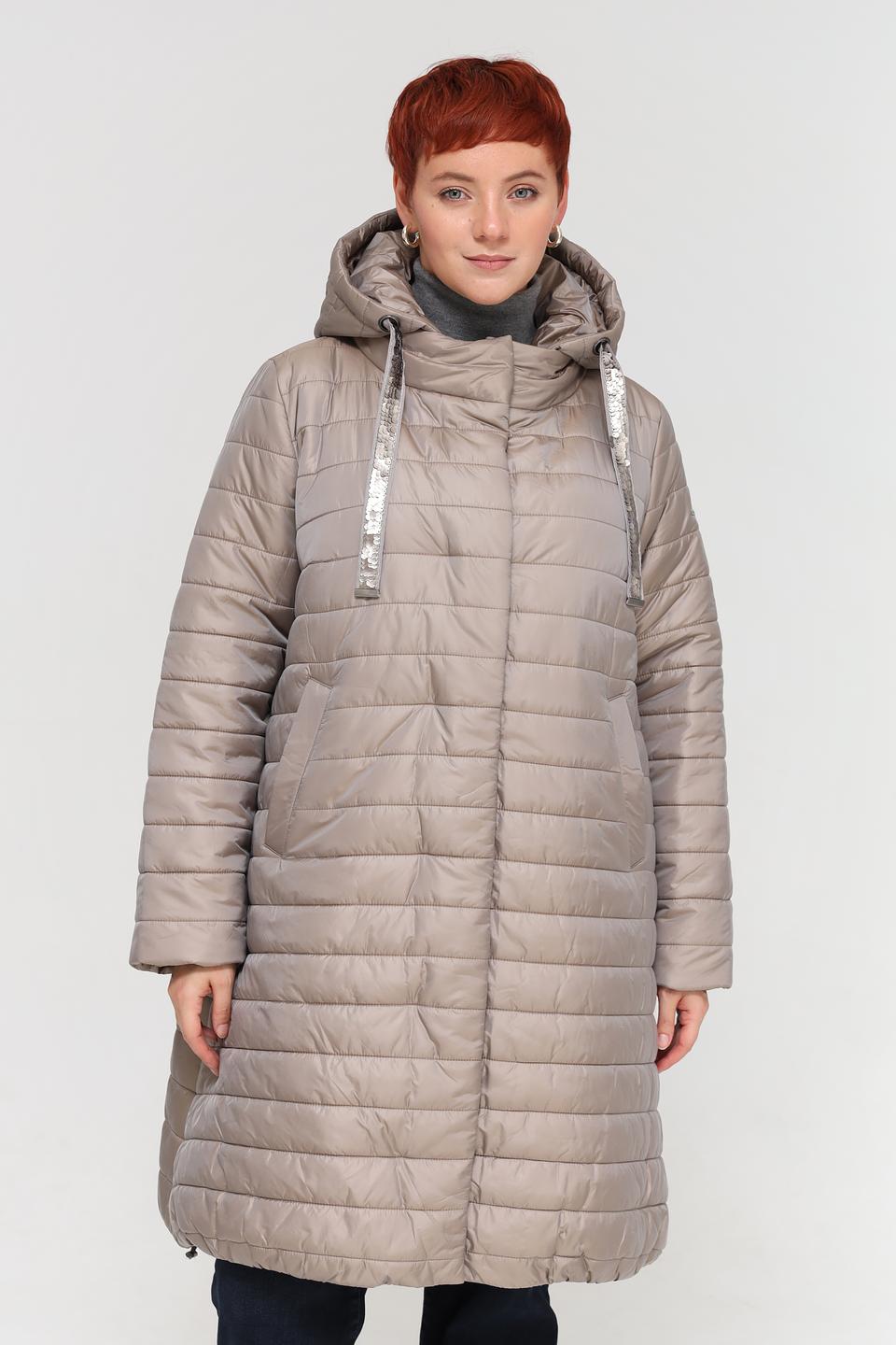 Пальто Baronia стеганое бежевое