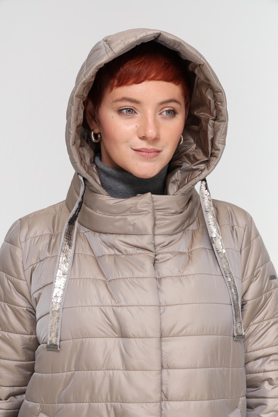 Пальто Baronia стеганое бежевое