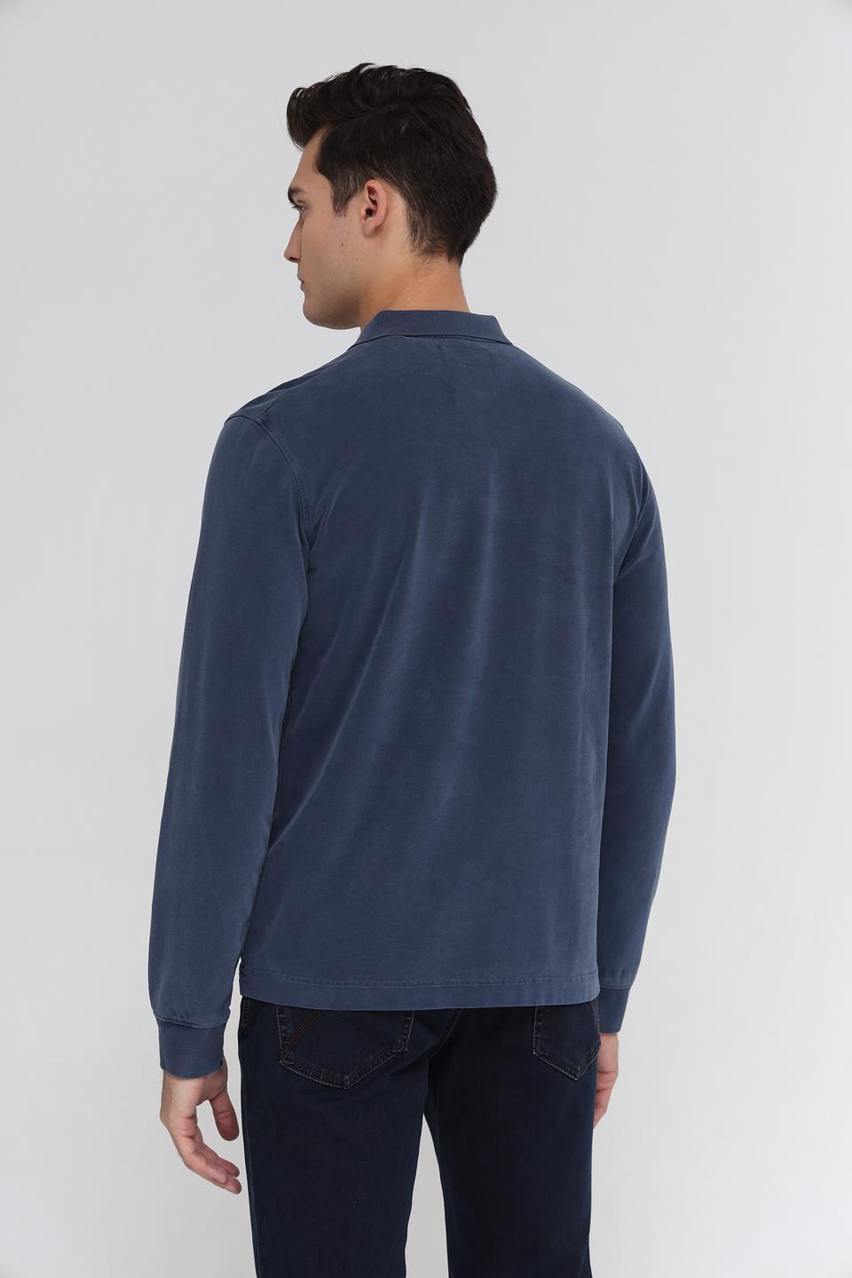 Поло Marc O Polo men синее с длинным рукавом