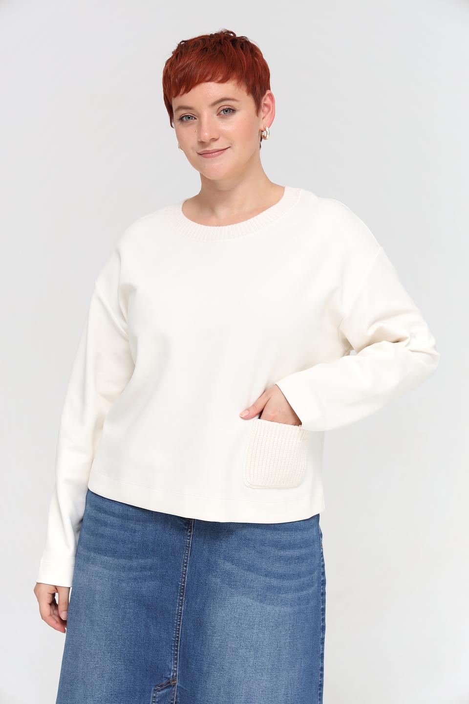 Пуловер Margittes с карманом молочный