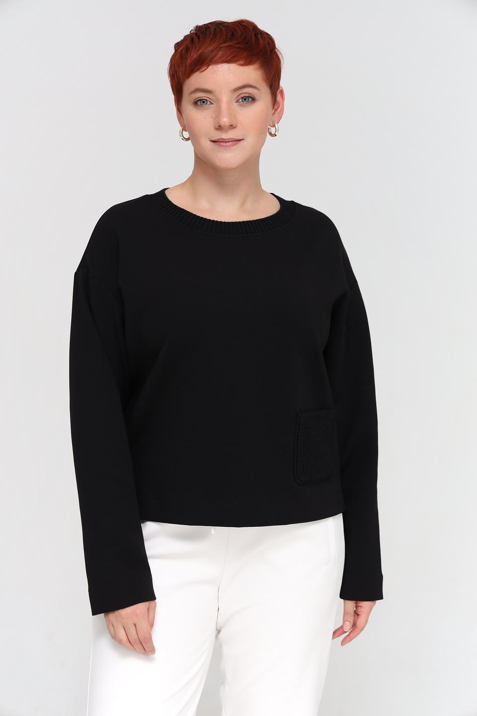 Пуловер Margittes чёрный с карманом