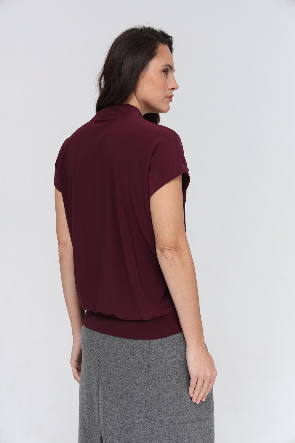 Блуза Bianca с запахом бордовая