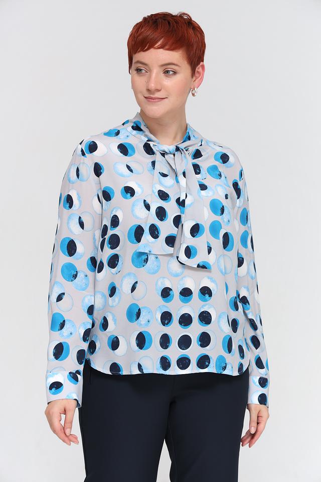 Блуза Frank Walder в горошек голубой