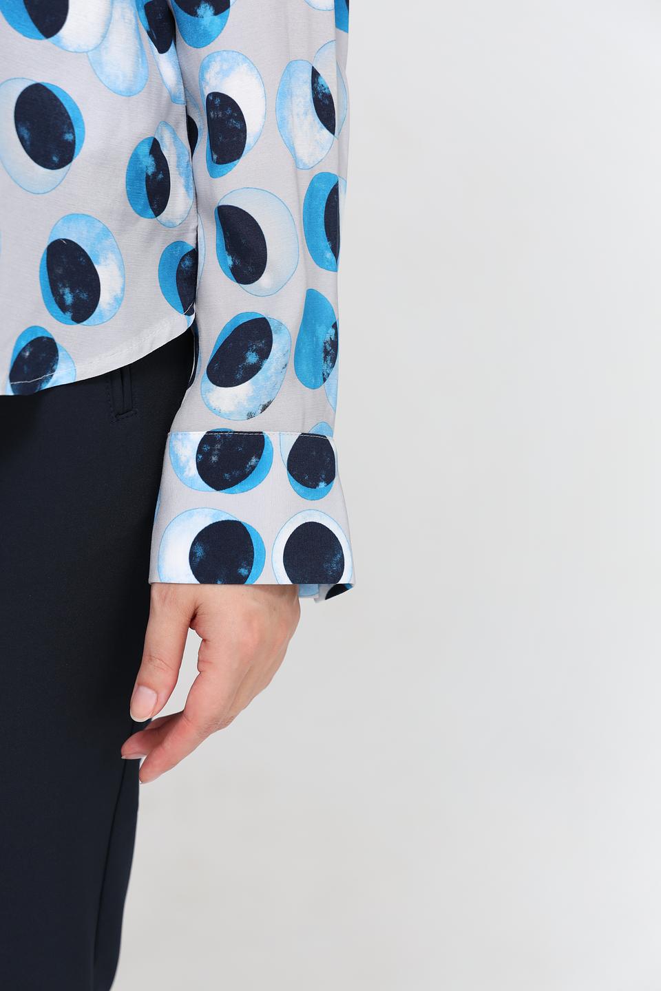 Блуза Frank Walder в горошек голубой