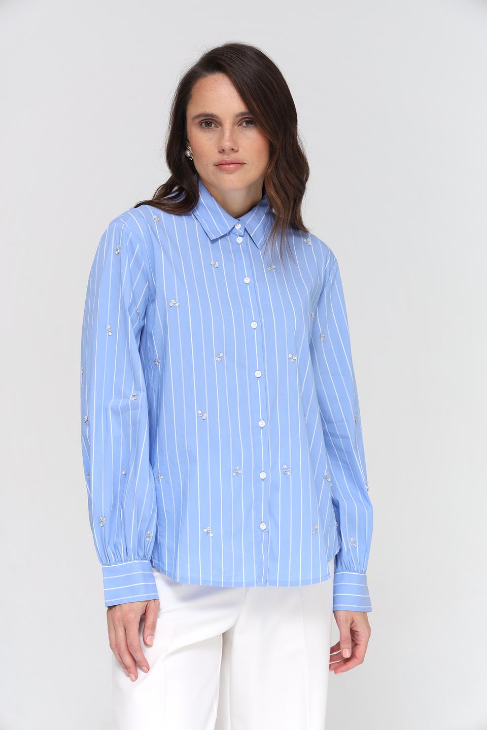 Рубашка Gerry Weber в полоску голубую